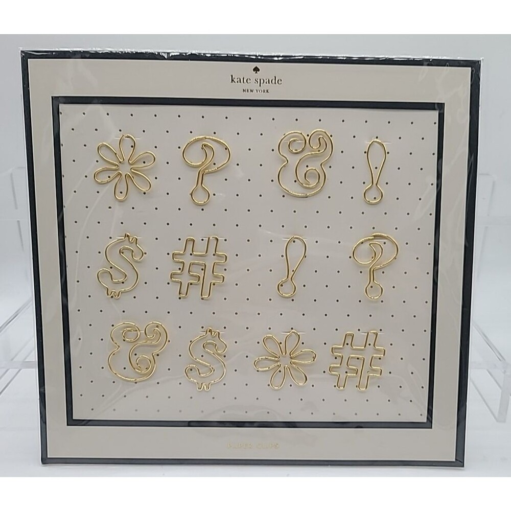 Kate Spade New York Paper Clips 12 Expletive Gold Color Paper Clips - Office Sup